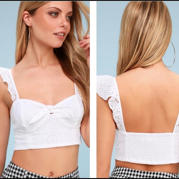 BB Dakota Tops - BB Dakota White Eyelet Bralette